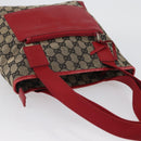 GUCCI GG Canvas Tote Bag Beige Silver 019 0402 3754 Auth 173842-7