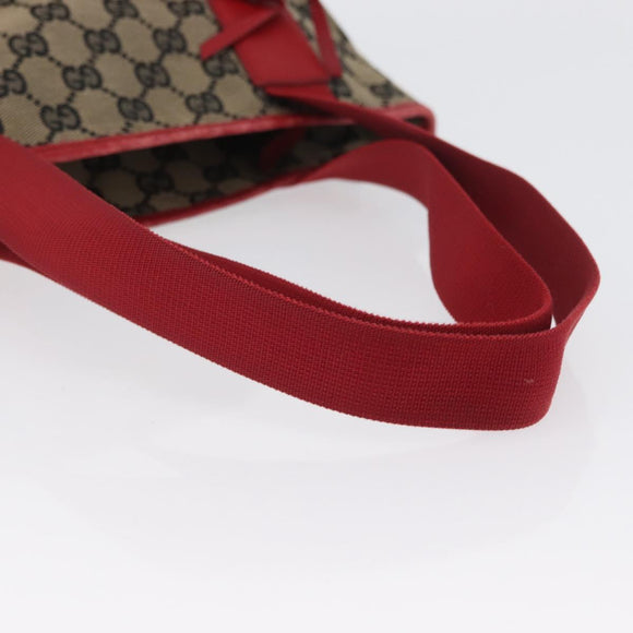 GUCCI GG Canvas Tote Bag Beige Silver 019 0402 3754 Auth 173842