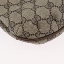 GUCCI GG Supreme Web Sherry Line Shoulder Bag PVC Beige Gold Auth 173844-12