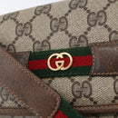 GUCCI GG Supreme Web Sherry Line Shoulder Bag PVC Beige Gold Auth 173844-14