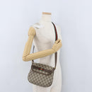 GUCCI GG Supreme Web Sherry Line Shoulder Bag PVC Beige Gold Auth 173844-23