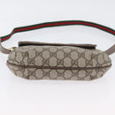 GUCCI GG Supreme Web Sherry Line Shoulder Bag PVC Beige Gold Auth 173844-9