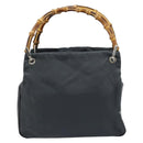GUCCI Bamboo Handtasche Nylon Grau Silber 000 1014 0575 5 Auth 173845A-2