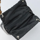 GUCCI Bamboo Handtasche Nylon Grau Silber 000 1014 0575 5 Auth 173845A-6