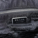 PRADA Hand Bag Nylon Black Silver Auth 173846A-18