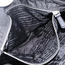 PRADA Hand Bag Nylon Black Silver Auth 173846A-22