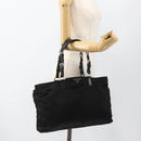 PRADA Hand Bag Nylon Black Silver Auth 173846A-26