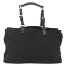 PRADA Hand Bag Nylon Black Silver Auth 173846A-2