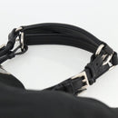 PRADA Hand Bag Nylon Black Silver Auth 173846A-8