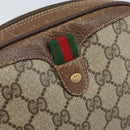 GUCCI GG Supreme Web Sherry Line Bag PVC Beige Gold 89 02 066 Auth 173850-17