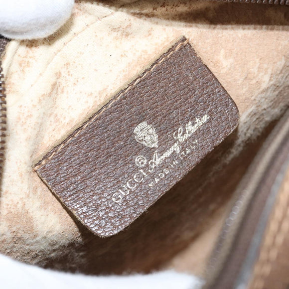 GUCCI GG Supreme Web Sherry Line Bag PVC Beige Gold 89 02 066 Auth 173850