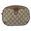 GUCCI GG Supreme Web Sherry Line Bag PVC Beige Gold 89 02 066 Auth 173850-13
