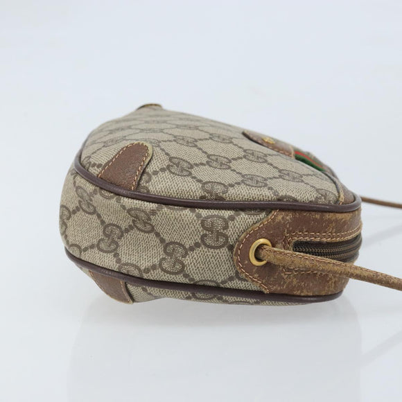 GUCCI GG Supreme Web Sherry Line Bag PVC Beige Gold 89 02 066 Auth 173850