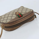 GUCCI GG Supreme Web Sherry Line Bag PVC Beige Gold 89 02 066 Auth 173850-6