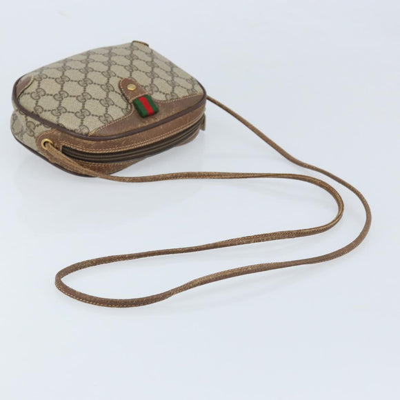 GUCCI GG Supreme Web Sherry Line Bag PVC Beige Gold 89 02 066 Auth 173850