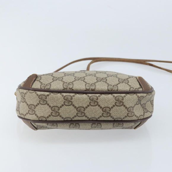 GUCCI GG Supreme Web Sherry Line Bag PVC Beige Gold 89 02 066 Auth 173850