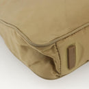 PRADA Tote Bag Nylon Beige Silver Auth 173852-16