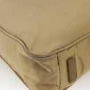 PRADA Tote Bag Nylon Beige Silver Auth 173852-18