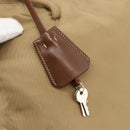 PRADA Tote Bag Nylon Beige Silver Auth 173852-9