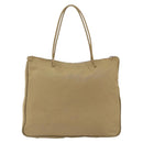 PRADA Tote Bag Nylon Beige Silver Auth 173852-2