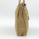 PRADA Tote Bag Nylon Beige Silver Auth 173852-3