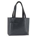 PRADA Tote Bag Leather Black Silver Auth 173853-1