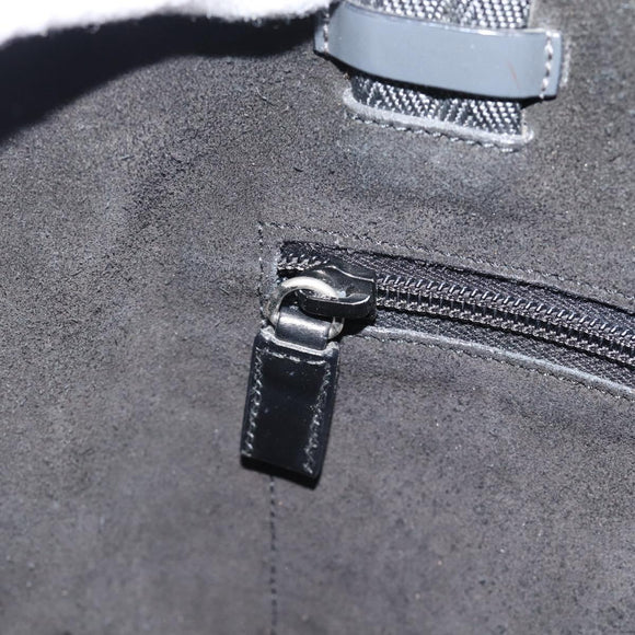 PRADA Tote Bag Leather Black Silver Auth 173853
