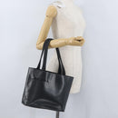 PRADA Tote Bag Leather Black Silver Auth 173853-23