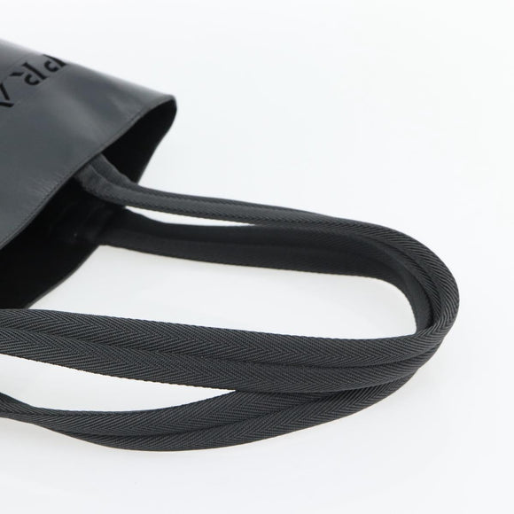 PRADA Tote Bag Leather Black Silver Auth 173853