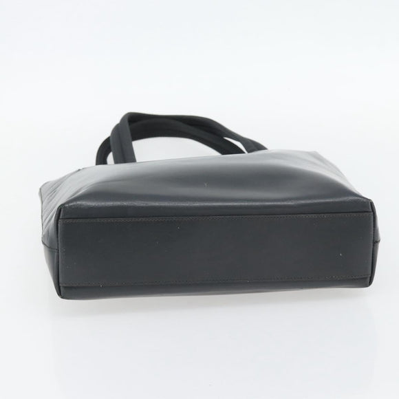 PRADA Tote Bag Leather Black Silver Auth 173853