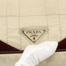 PRADA Shoulder Bag Nylon White Silver Auth 173854-17