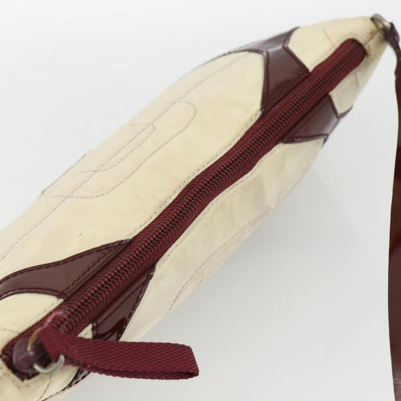 PRADA Shoulder Bag Nylon White Silver Auth 173854