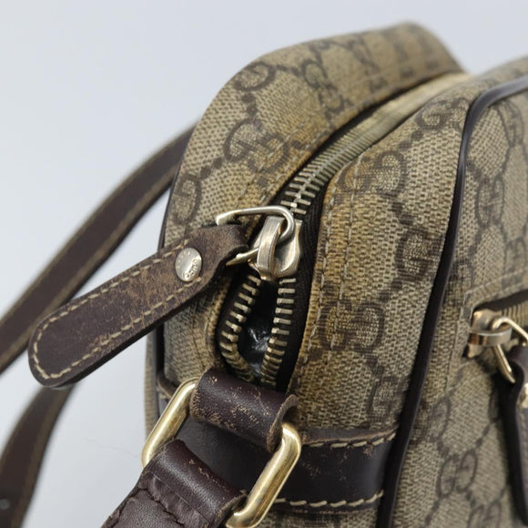 GUCCI GG Supreme Shoulder Bag PVC Beige Gold 233268 Auth 173855