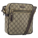 GUCCI GG Supreme Shoulder Bag PVC Beige Gold 233268 Auth 173855-1