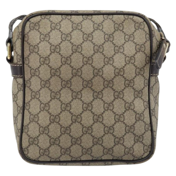 GUCCI GG Supreme Shoulder Bag PVC Beige Gold 233268 Auth 173855