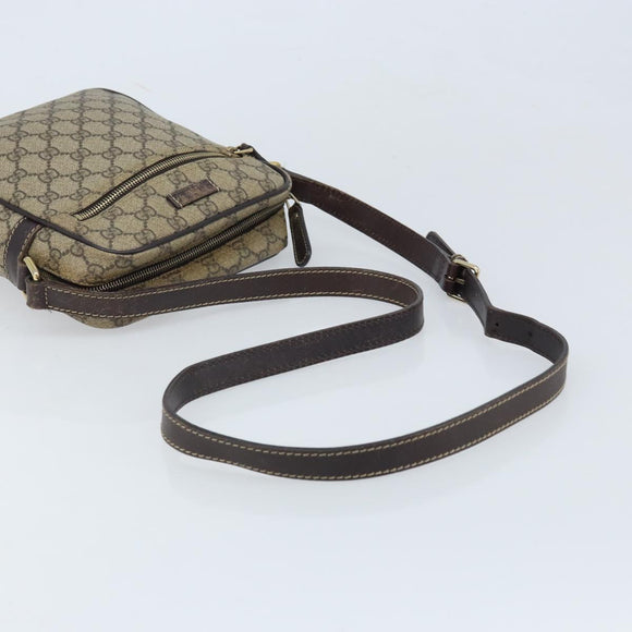 GUCCI GG Supreme Shoulder Bag PVC Beige Gold 233268 Auth 173855