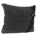GUCCI GG Canvas Shoulder Bag Black Silver 145856 Auth 173856-1