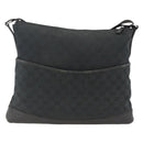 GUCCI GG Canvas Shoulder Bag Black Silver 145856 Auth 173856-13