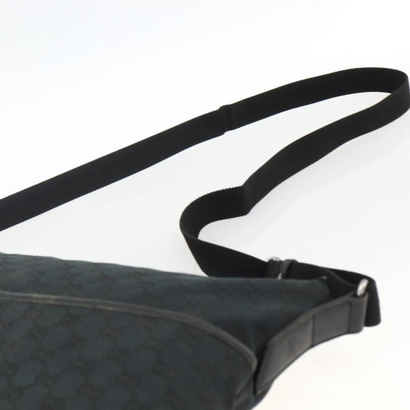 GUCCI GG Canvas Shoulder Bag Black Silver 145856 Auth 173856