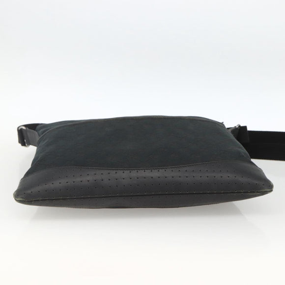 GUCCI GG Canvas Shoulder Bag Black Silver 145856 Auth 173856