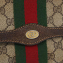 GUCCI GG Supreme Web Sherry Line Bag PVC Beige Gold 67 039 3087 Auth 173857-17
