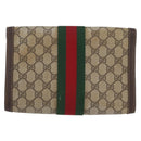 GUCCI GG Supreme Web Sherry Line Bag PVC Beige Gold 67 039 3087 Auth 173857-2
