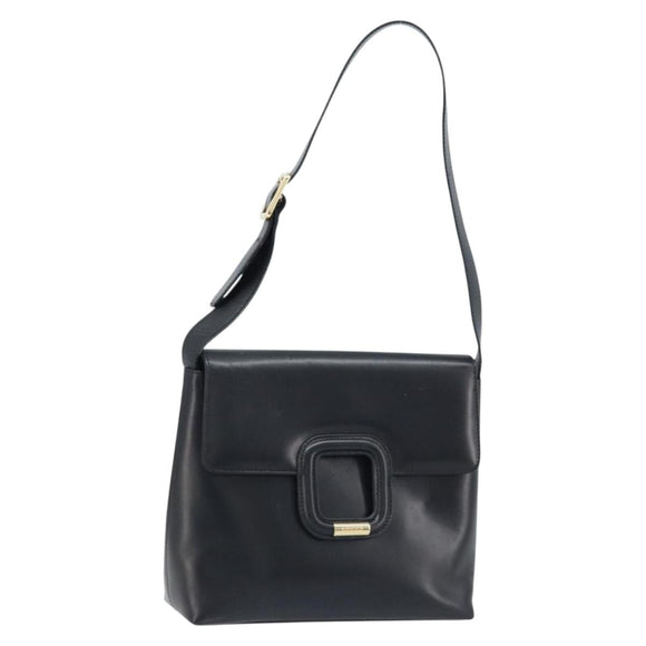GUCCI Shoulder Bag Leather Black Gold 001 1998 1785 Auth 173859