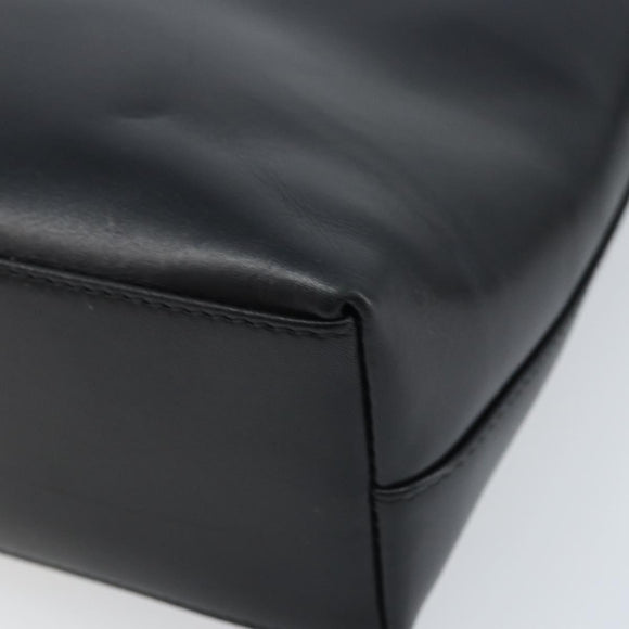 GUCCI Shoulder Bag Leather Black Gold 001 1998 1785 Auth 173859