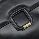 GUCCI Shoulder Bag Leather Black Gold 001 1998 1785 Auth 173859-17