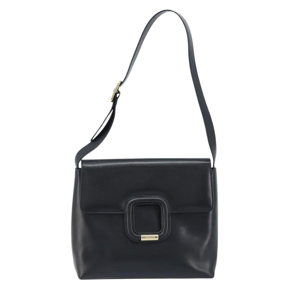 GUCCI Shoulder Bag Leather Black Gold 001 1998 1785 Auth 173859