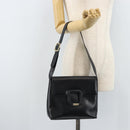 GUCCI Shoulder Bag Leather Black Gold 001 1998 1785 Auth 173859-23