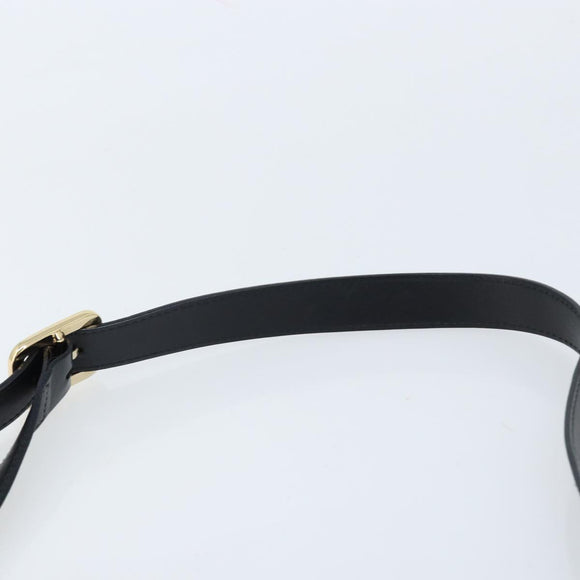 GUCCI Shoulder Bag Leather Black Gold 001 1998 1785 Auth 173859