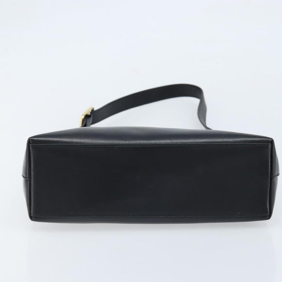 GUCCI Shoulder Bag Leather Black Gold 001 1998 1785 Auth 173859