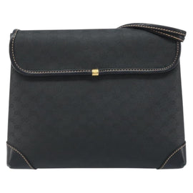 GUCCI Micro GG Supreme Shoulder Bag PVC Black Gold 007 92 5548 Auth 173860 - 0